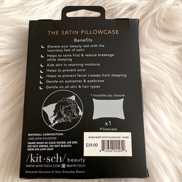 KITSCH Satin pillowcase/ SILVER - Picture 5 of 6